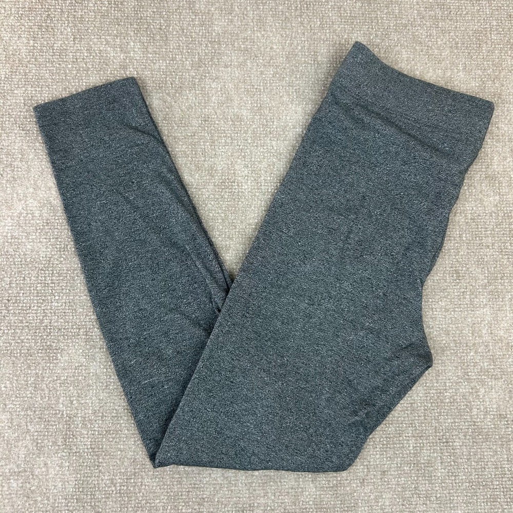 Forever 21 Leggings Womens Large Heather Gray Cotton Stretch High Rise Workout